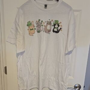 Cat-Themed st patricks Day White T-Shirt